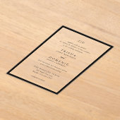 Trisha Black and White Modern Wedding Acryleinladungen (Ablage )