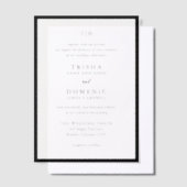 Trisha Black and White Modern Wedding Pergament Einladungen (Versetzt)