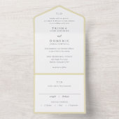 Trisha Butter Yellow Modern Wedding All In One Einladung (Innen Boden)
