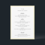 Trisha Butter Yellow Modern Wedding Menükarte<br><div class="desc">Moderne Hochzeitsmenüs mit gepflegtem Design mit Serif- und Script-Schriftart.</div>