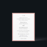 Trisha Coral Pink Budget Einladung Hochzeit<br><div class="desc">Moderne Hochzeitseinladungen mit einem sauberen Design mit Serif- und Script-Schriftart.</div>