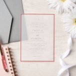Trisha Coral Pink Moderne Hochzeit Pergament Einladungen<br><div class="desc">Moderne Hochzeitseinladungen mit einem sauberen Design mit Serif- und Script-Schriftart.</div>