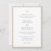 Trisha Earthy Neutral Modern Wedding Einladung (Vorderseite)