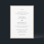 Trisha Earthy Neutral Modern Wedding Einladung<br><div class="desc">Moderne Hochzeitseinladungen mit einem sauberen Design mit Serif- und Script-Schriftart.</div>