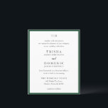 Trisha Emerald Green Budget Wedding Einladung<br><div class="desc">Moderne Hochzeitseinladungen mit einem sauberen Design mit Serif- und Script-Schriftart.</div>
