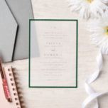 Trisha Emerald Green Modern Wedding Pergament Einladungen<br><div class="desc">Moderne Hochzeitseinladungen mit einem sauberen Design mit Serif- und Script-Schriftart.</div>