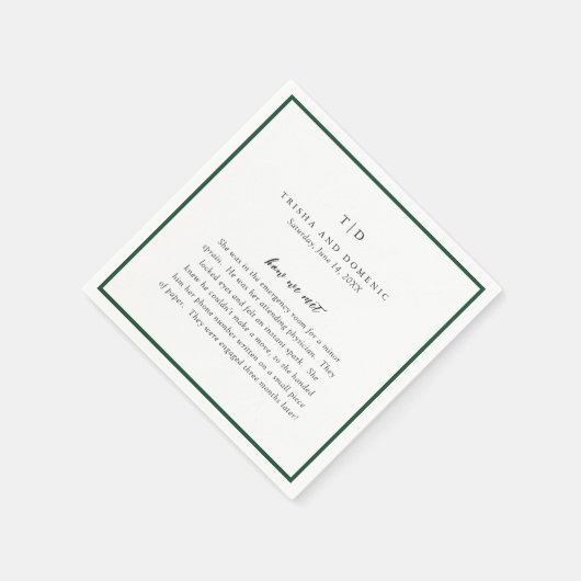 Trisha Emerald Green Modern Wedding Serviette (Ecke)