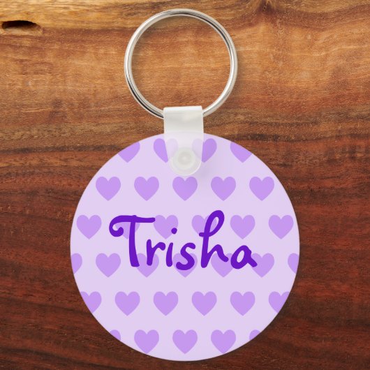 Trisha im Lila Schlüsselanhänger (Vorderseite)
