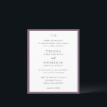 Trisha Lila Budget Wedding Einladung<br><div class="desc">Moderne Hochzeitseinladungen mit einem sauberen Design mit Serif- und Script-Schriftart.</div>