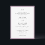 Trisha Lila Moderne Hochzeit Einladung<br><div class="desc">Moderne Hochzeitseinladungen mit einem sauberen Design mit Serif- und Script-Schriftart.</div>