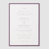 Trisha Lila Moderne Hochzeit Pergament Einladungen (Vorderseite)