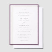 Trisha Lila Moderne Hochzeit Pergament Einladungen (Versetzt)