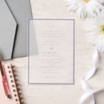 Trisha Lilac Modern Wedding Pergament Einladungen<br><div class="desc">Moderne Hochzeitseinladungen mit einem sauberen Design mit Serif- und Script-Schriftart.</div>