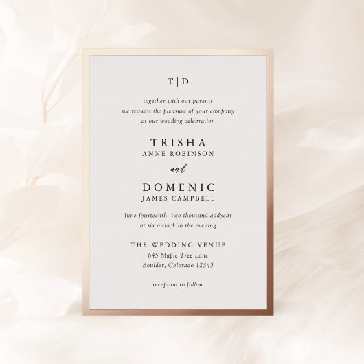 Trisha Modern Wedding Folieneinladung