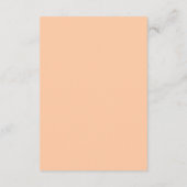 Trisha Peach Modern Wedding Begleitkarte (Rückseite)