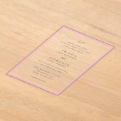 Trisha Pink Moderne Hochzeit Acryleinladungen (Ablage )