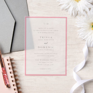 Trisha Pink Moderne Hochzeit Pergament Einladungen