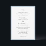 Trisha Powder Blue Modern Wedding Einladung<br><div class="desc">Moderne Hochzeitseinladungen mit einem sauberen Design mit Serif- und Script-Schriftart.</div>