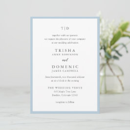 Trisha Powder Blue Modern Wedding Einladung