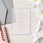Trisha Powder Blue Modern Wedding Pergament Einladungen<br><div class="desc">Moderne Hochzeitseinladungen mit einem sauberen Design mit Serif- und Script-Schriftart.</div>