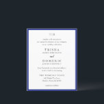 Trisha Royal Blue Budget Wedding Einladung<br><div class="desc">Moderne Hochzeitseinladungen mit einem sauberen Design mit Serif- und Script-Schriftart.</div>