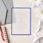 Trisha Royal Blue Modern Wedding Pergament Einladungen<br><div class="desc">Moderne Hochzeitseinladungen mit einem sauberen Design mit Serif- und Script-Schriftart.</div>