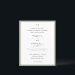 Trisha Sage Green Budget Hochzeit Einladung<br><div class="desc">Moderne Hochzeitseinladungen mit einem sauberen Design mit Serif- und Script-Schriftart.</div>