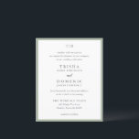 Trisha Sage Green Budget Hochzeit Einladung<br><div class="desc">Moderne Hochzeitseinladungen mit einem sauberen Design mit Serif- und Script-Schriftart.</div>