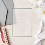 Trisha Sage Green Moderne Hochzeit Pergament Einladungen<br><div class="desc">Moderne Hochzeitseinladungen mit einem sauberen Design mit Serif- und Script-Schriftart.</div>