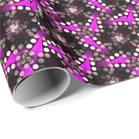 TriShapa Black Pink Wrapping Paper Geschenkpapier (Rolleneckpunkt)