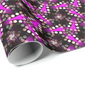 TriShapa Black Pink Wrapping Paper Geschenkpapier (Rolleneckpunkt)