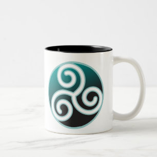 Triskele Celtic-Spirale Zweifarbige Tasse