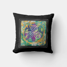 Triskele Celtic Watercolor Bohemischer Yoga Kissen