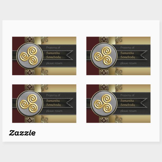 Triskele Dekoratives Buchzeichen Rechteckiger Aufkleber (Blatt)