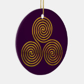 Triskele-gold Keramikornament (Rechts)