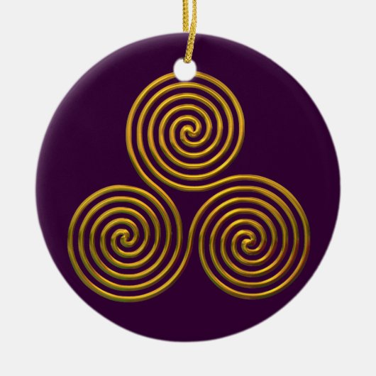 Triskele-gold Keramikornament (Vorne)