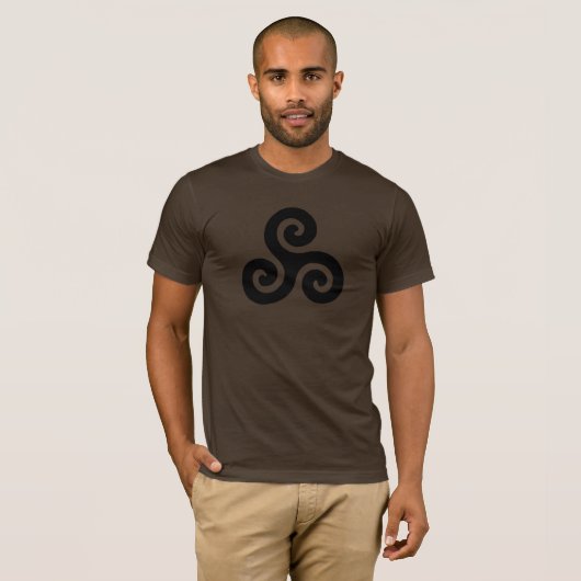Triskele keltischer schwarzer Symbol-T - Shirt (Vorne ganz)