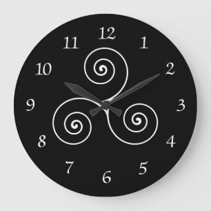 Triskele Symbol Große Wanduhr