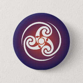 Triskele, Triple Spiral, Triskelion Symbol Celtic Button