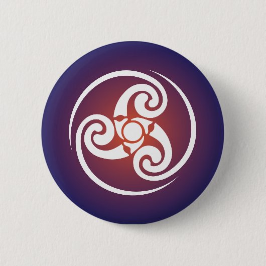 Triskele, Triple Spiral, Triskelion Symbol Celtic Button (Vorderseite)