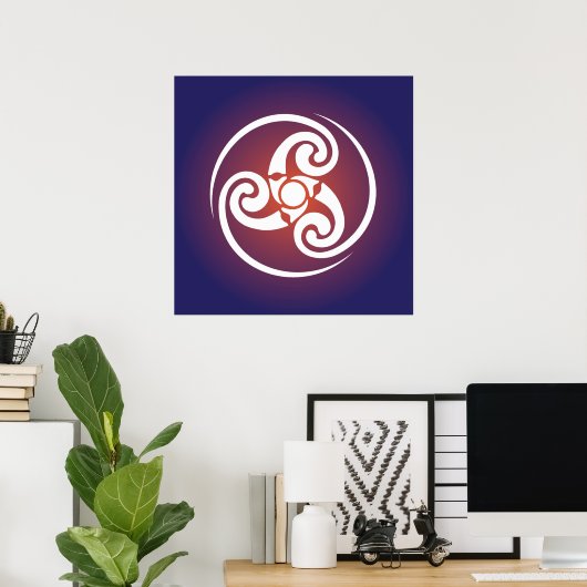Triskele, Triple Spiral, Triskelion Symbol Celtic Poster (Heimbüro)