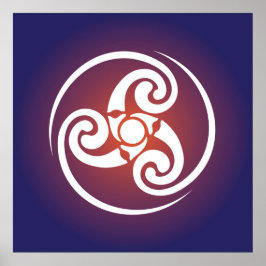 Triskele, Triple Spiral, Triskelion Symbol Celtic Poster