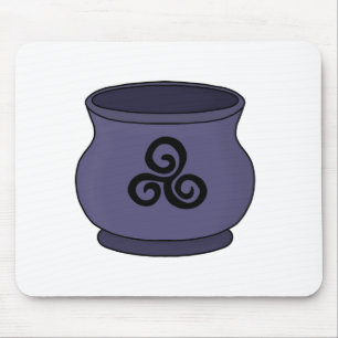 Triskele Triskelion Triple Spiral Cauldron Mousepad