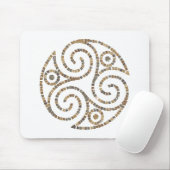 Triskelion Celtic - Dreier-Spiralsymbol - Mosaik Mousepad (Mit Mouse)