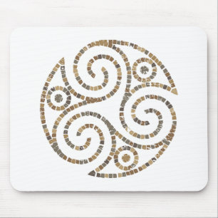 Triskelion Celtic - Dreier-Spiralsymbol - Mosaik Mousepad