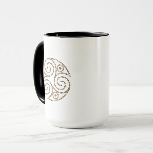 Triskelion Celtic - Dreier-Spiralsymbol - Mosaik Tasse (Vorderseite Links)