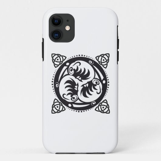Triskelion Celtic Knot Mandala Design Black Case-Mate iPhone Hülle (Rückseite)