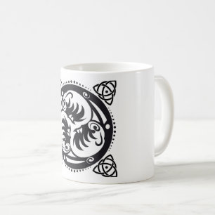 Triskelion Celtic Knot Mandala Design Black Kaffeetasse