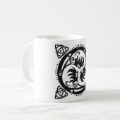 Triskelion Celtic Knot Mandala Design Black Kaffeetasse (Vorderseite Links)