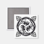 Triskelion Celtic Knot Mandala Design Black Magnet (Vorderseite/Rückseite)